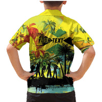 Personalized Jamaica Sleng Teng Riddim Family Matching Mermaid Dress and Hawaiian Shirt Booyaka Booyaka - Wonder Print Shop
