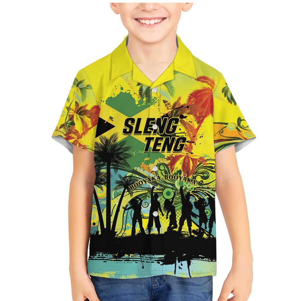 Personalized Jamaica Sleng Teng Riddim Family Matching Mermaid Dress and Hawaiian Shirt Booyaka Booyaka - Wonder Print Shop