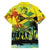 Personalized Jamaica Sleng Teng Riddim Family Matching Off The Shoulder Long Sleeve Dress and Hawaiian Shirt Booyaka Booyaka - Wonder Print Shop