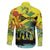 Personalized Jamaica Sleng Teng Riddim Family Matching Off The Shoulder Long Sleeve Dress and Hawaiian Shirt Booyaka Booyaka - Wonder Print Shop