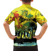 Personalized Jamaica Sleng Teng Riddim Family Matching Puletasi and Hawaiian Shirt Booyaka Booyaka - Wonder Print Shop