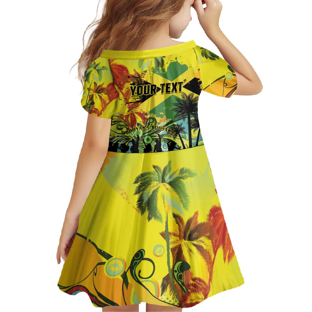 Personalized Jamaica Sleng Teng Riddim Family Matching Short Sleeve Bodycon Dress and Hawaiian Shirt Booyaka Booyaka - Wonder Print Shop