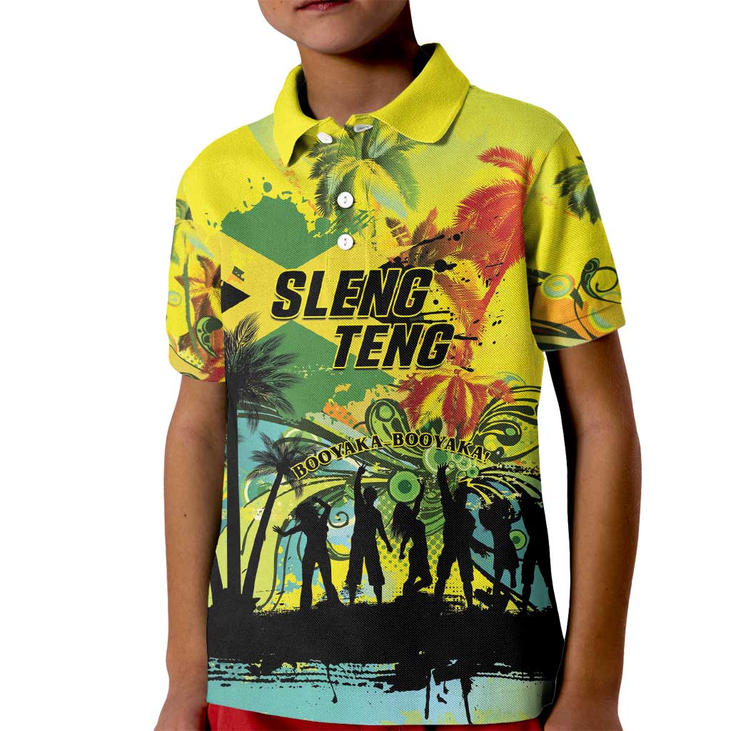 Personalized Jamaica Sleng Teng Riddim Kid Polo Shirt Booyaka Booyaka - Wonder Print Shop