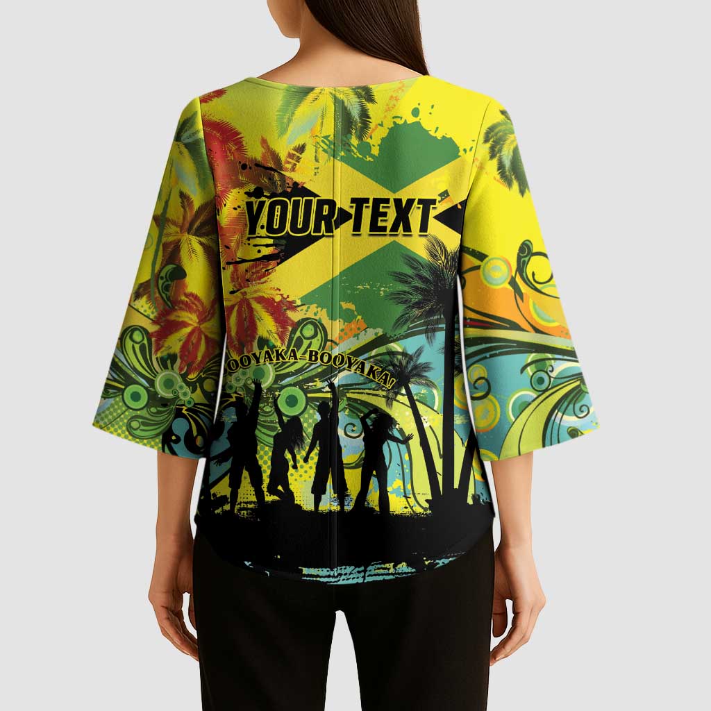 Personalized Jamaica Sleng Teng Riddim Kimono Sleeve Blouse Booyaka Booyaka - Wonder Print Shop