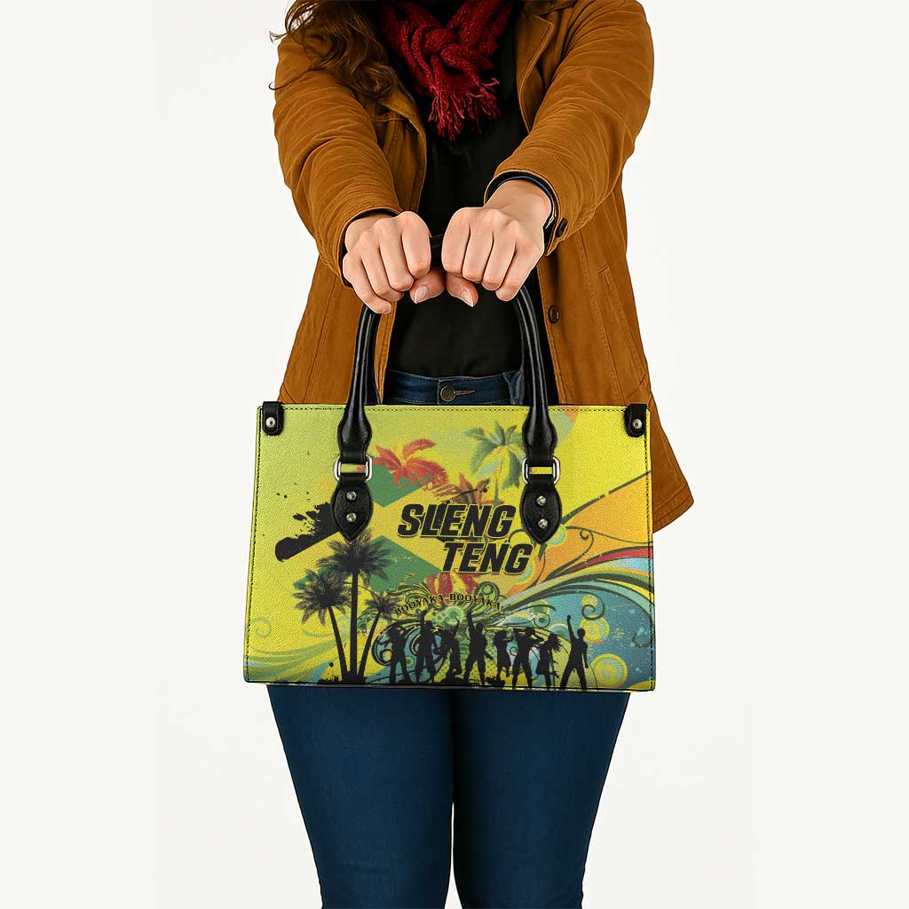 Jamaica Sleng Teng Riddim Leather Bag Booyaka Booyaka - Wonder Print Shop