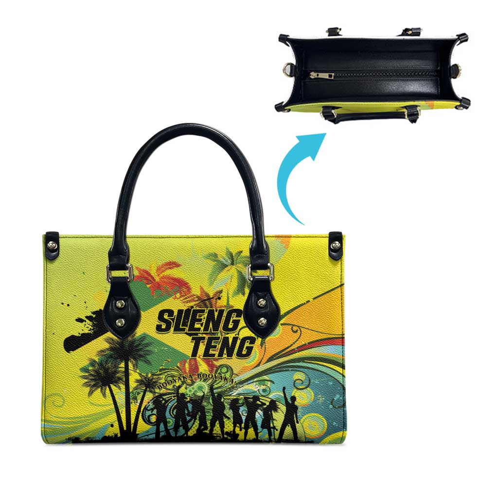 Jamaica Sleng Teng Riddim Leather Bag Booyaka Booyaka - Wonder Print Shop