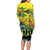 Personalized Jamaica Sleng Teng Riddim Long Sleeve Bodycon Dress Booyaka Booyaka - Wonder Print Shop