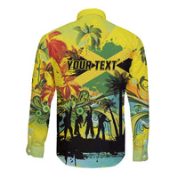 Personalized Jamaica Sleng Teng Riddim Long Sleeve Button Shirt Booyaka Booyaka - Wonder Print Shop