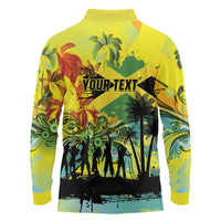 Personalized Jamaica Sleng Teng Riddim Long Sleeve Polo Shirt Booyaka Booyaka - Wonder Print Shop