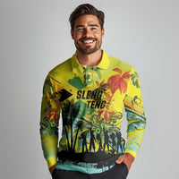 Personalized Jamaica Sleng Teng Riddim Long Sleeve Polo Shirt Booyaka Booyaka - Wonder Print Shop