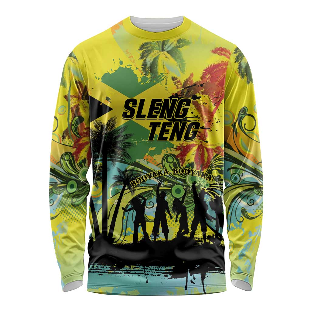 Personalized Jamaica Sleng Teng Riddim Long Sleeve Shirt Booyaka Booyaka - Wonder Print Shop