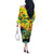 Personalized Jamaica Sleng Teng Riddim Off The Shoulder Long Sleeve Dress Booyaka Booyaka - Wonder Print Shop