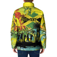 Personalized Jamaica Sleng Teng Riddim Padded Jacket Booyaka Booyaka - Wonder Print Shop