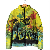 Personalized Jamaica Sleng Teng Riddim Padded Jacket Booyaka Booyaka - Wonder Print Shop