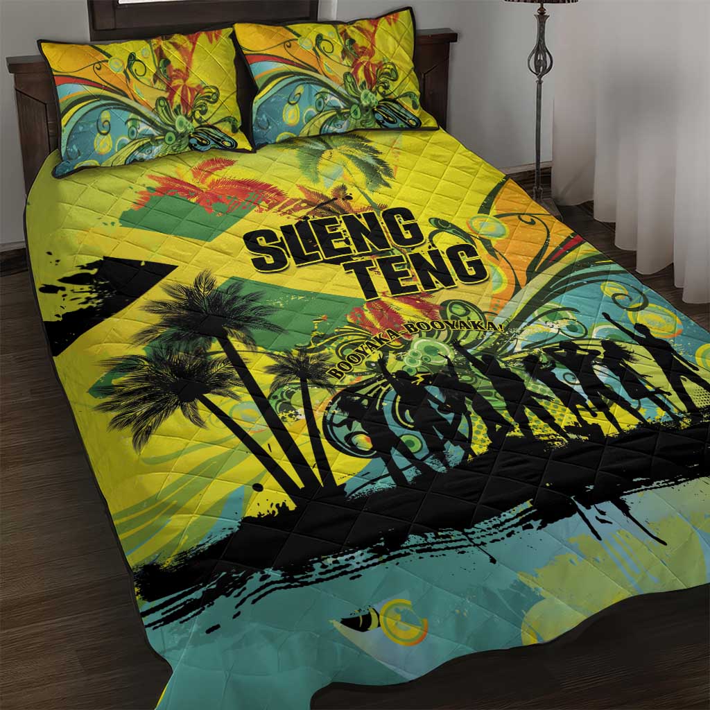 Jamaica Sleng Teng Riddim Quilt Bed Set Booyaka Booyaka - Wonder Print Shop