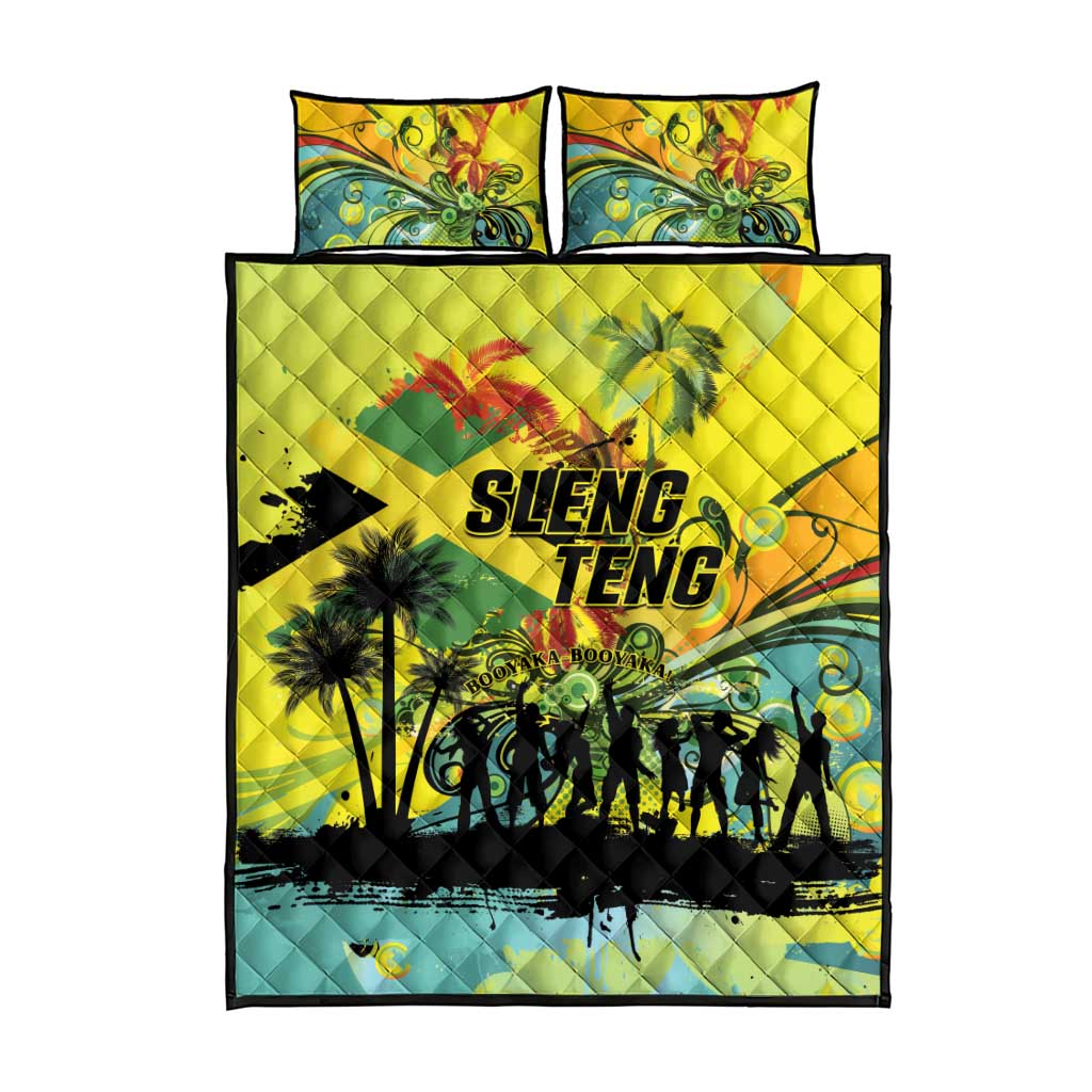 Jamaica Sleng Teng Riddim Quilt Bed Set Booyaka Booyaka - Wonder Print Shop