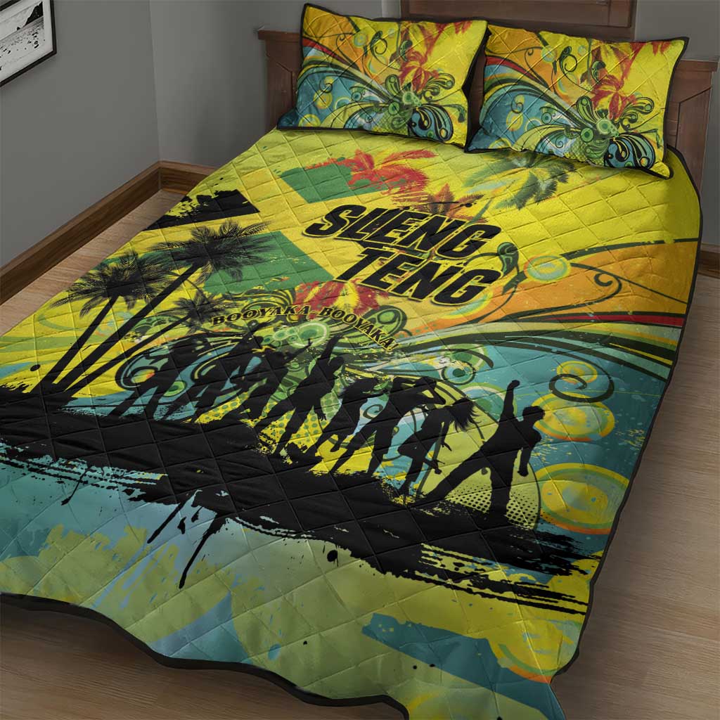 Jamaica Sleng Teng Riddim Quilt Bed Set Booyaka Booyaka - Wonder Print Shop