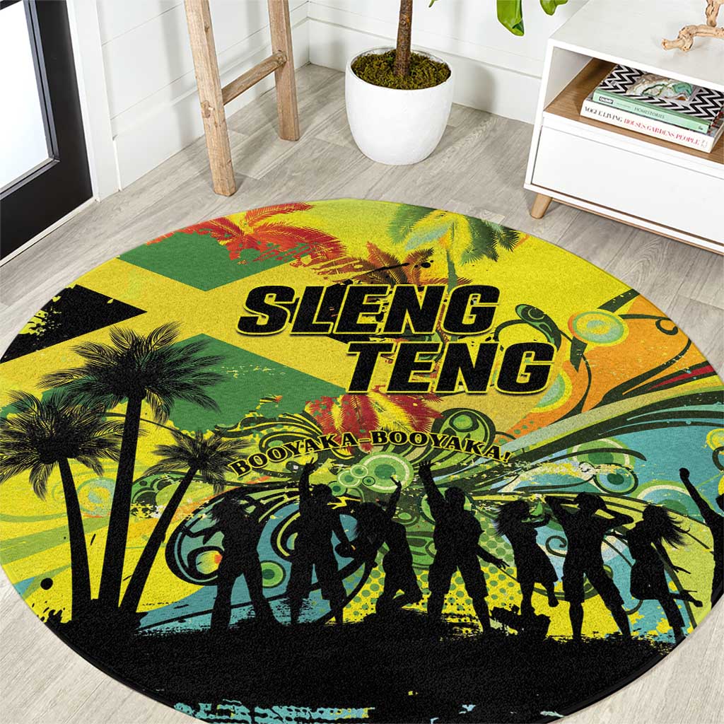 Jamaica Sleng Teng Riddim Round Carpet Booyaka Booyaka - Wonder Print Shop