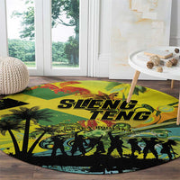 Jamaica Sleng Teng Riddim Round Carpet Booyaka Booyaka - Wonder Print Shop