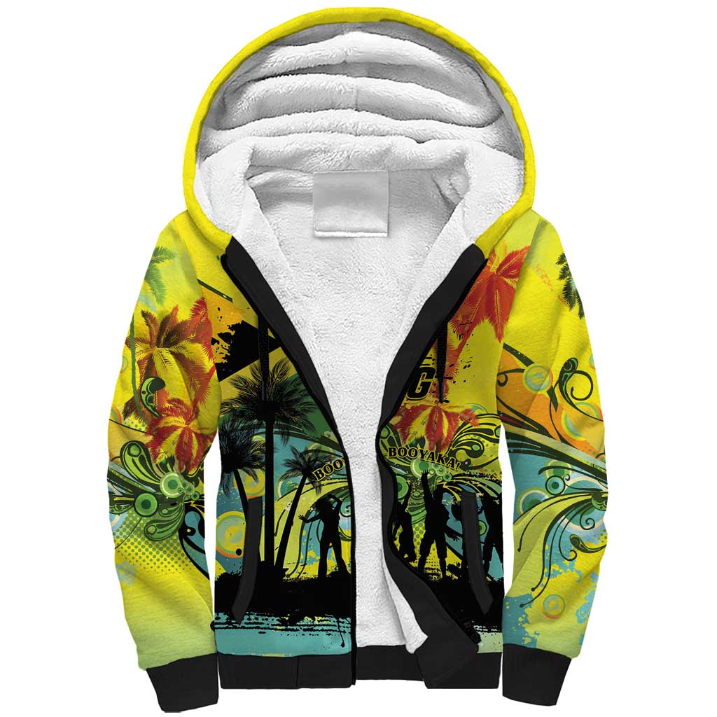 Personalized Jamaica Sleng Teng Riddim Sherpa Hoodie Booyaka Booyaka - Wonder Print Shop