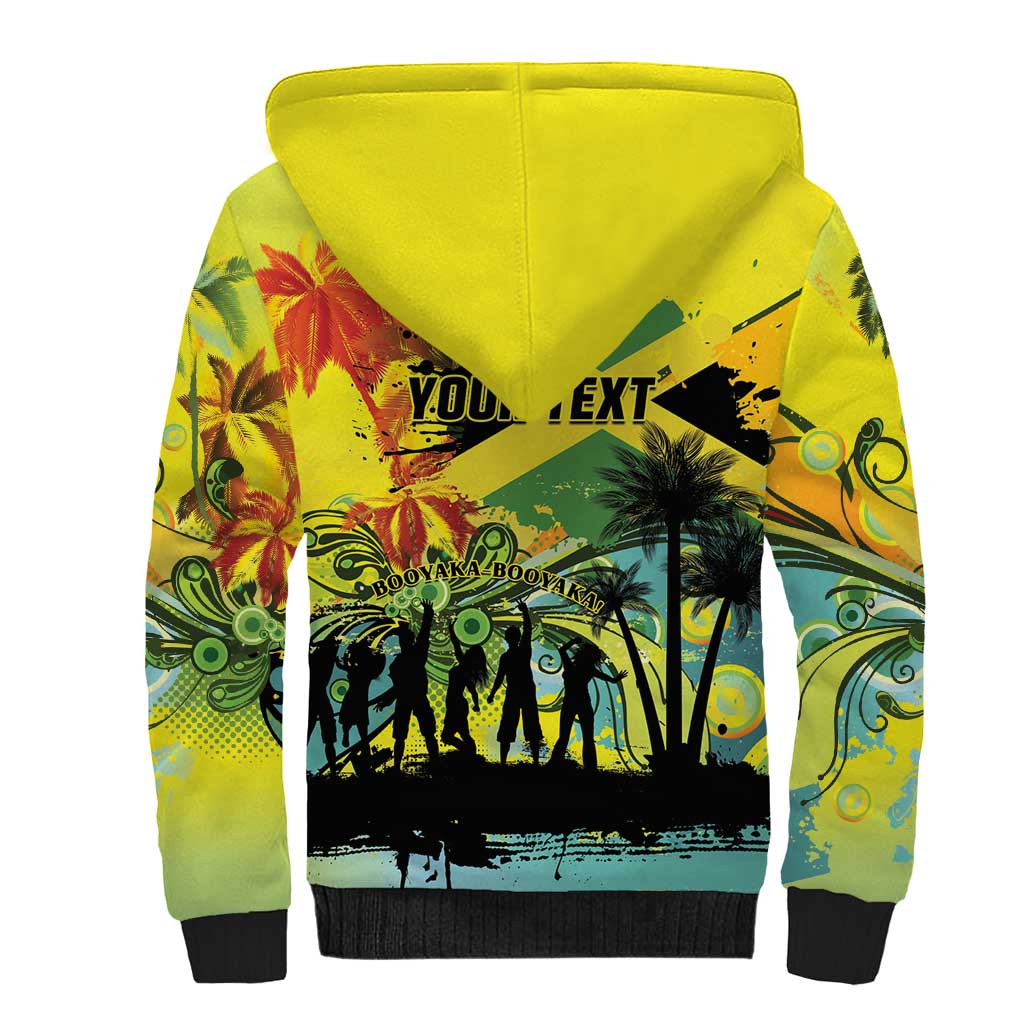 Personalized Jamaica Sleng Teng Riddim Sherpa Hoodie Booyaka Booyaka - Wonder Print Shop