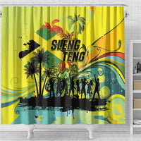 Jamaica Sleng Teng Riddim Shower Curtain Booyaka Booyaka - Wonder Print Shop