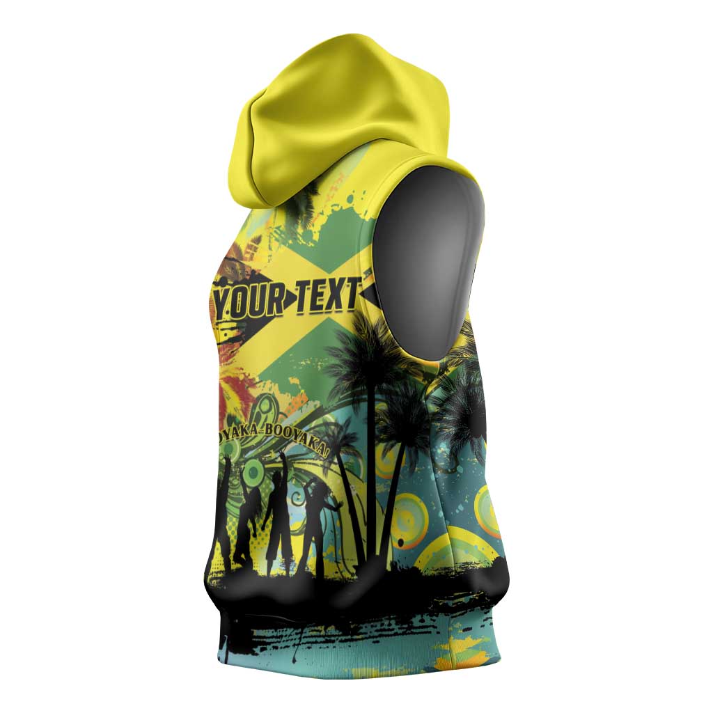 Personalized Jamaica Sleng Teng Riddim Sleeveless Hoodie Booyaka Booyaka - Wonder Print Shop