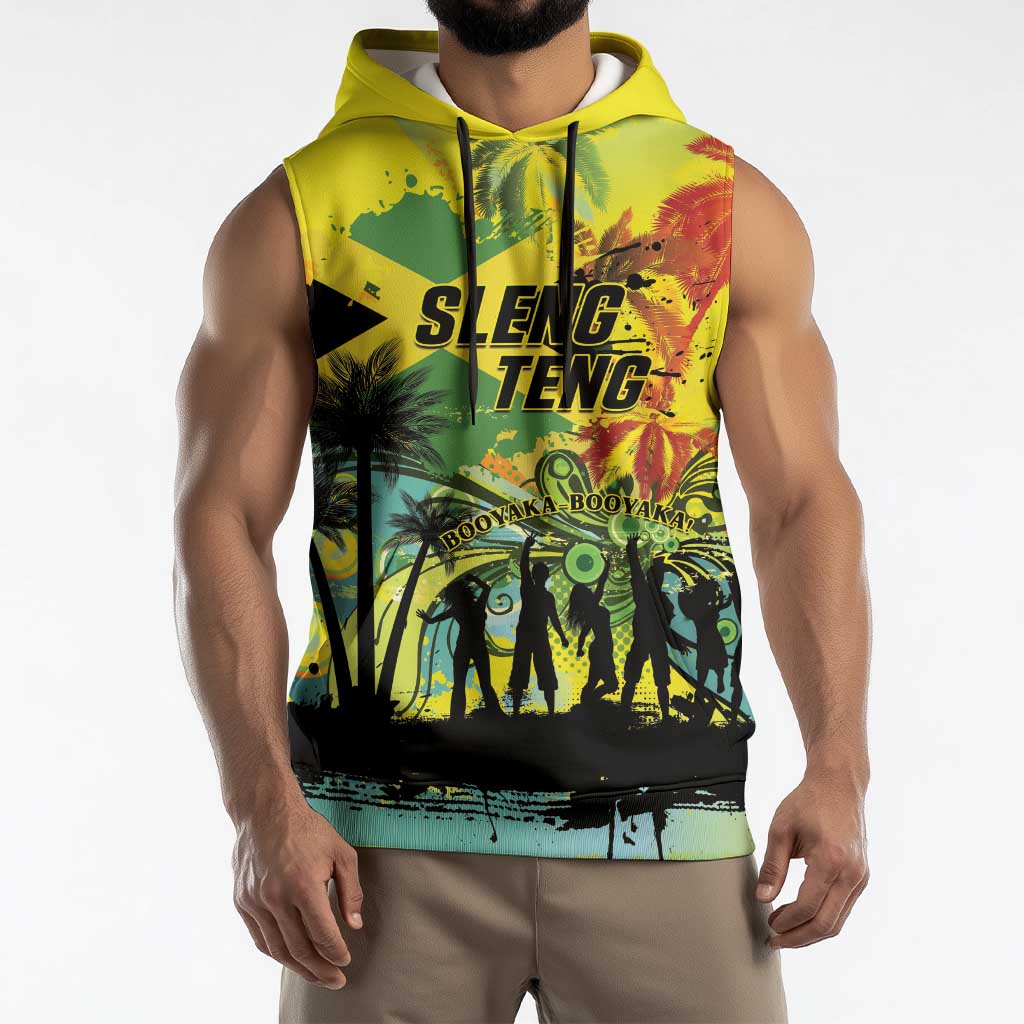 Personalized Jamaica Sleng Teng Riddim Sleeveless Hoodie Booyaka Booyaka - Wonder Print Shop