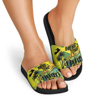 Jamaica Sleng Teng Riddim Slide Sandals Booyaka Booyaka - Wonder Print Shop