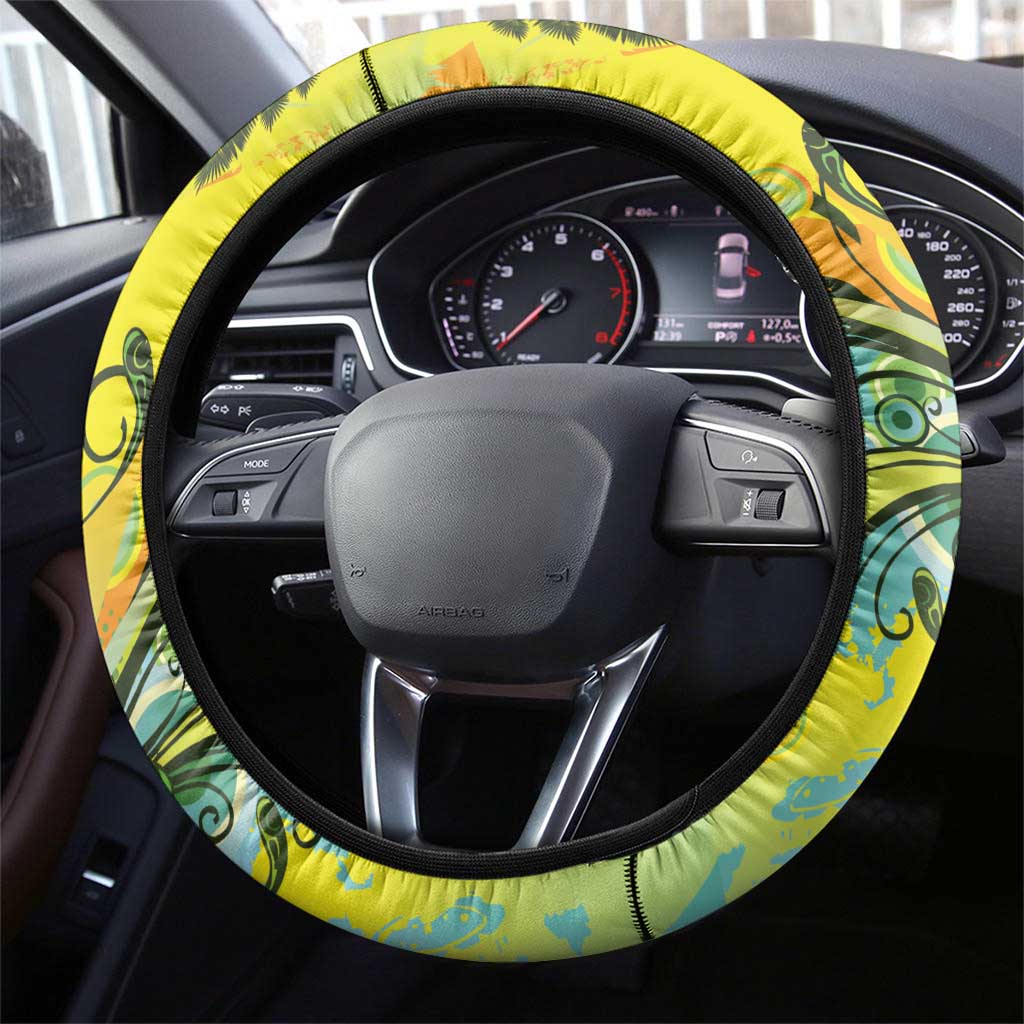 Jamaica Sleng Teng Riddim Steering Wheel Cover Booyaka Booyaka - Wonder Print Shop