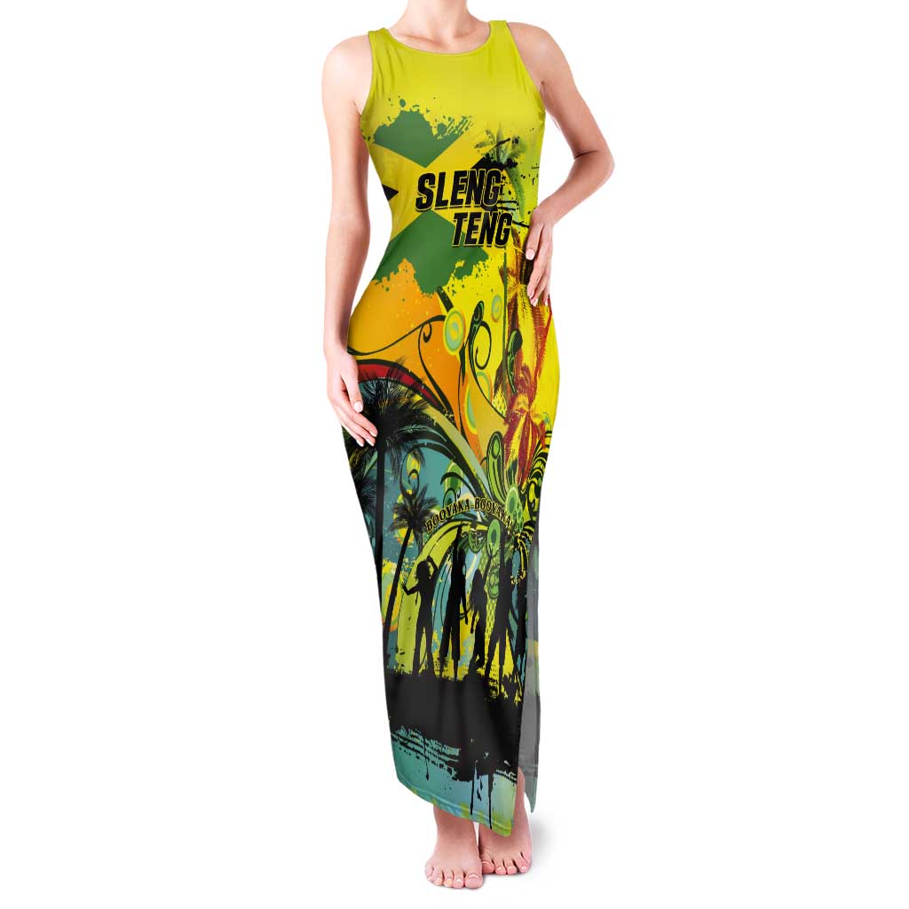 Personalized Jamaica Sleng Teng Riddim Tank Maxi Dress Booyaka Booyaka - Wonder Print Shop