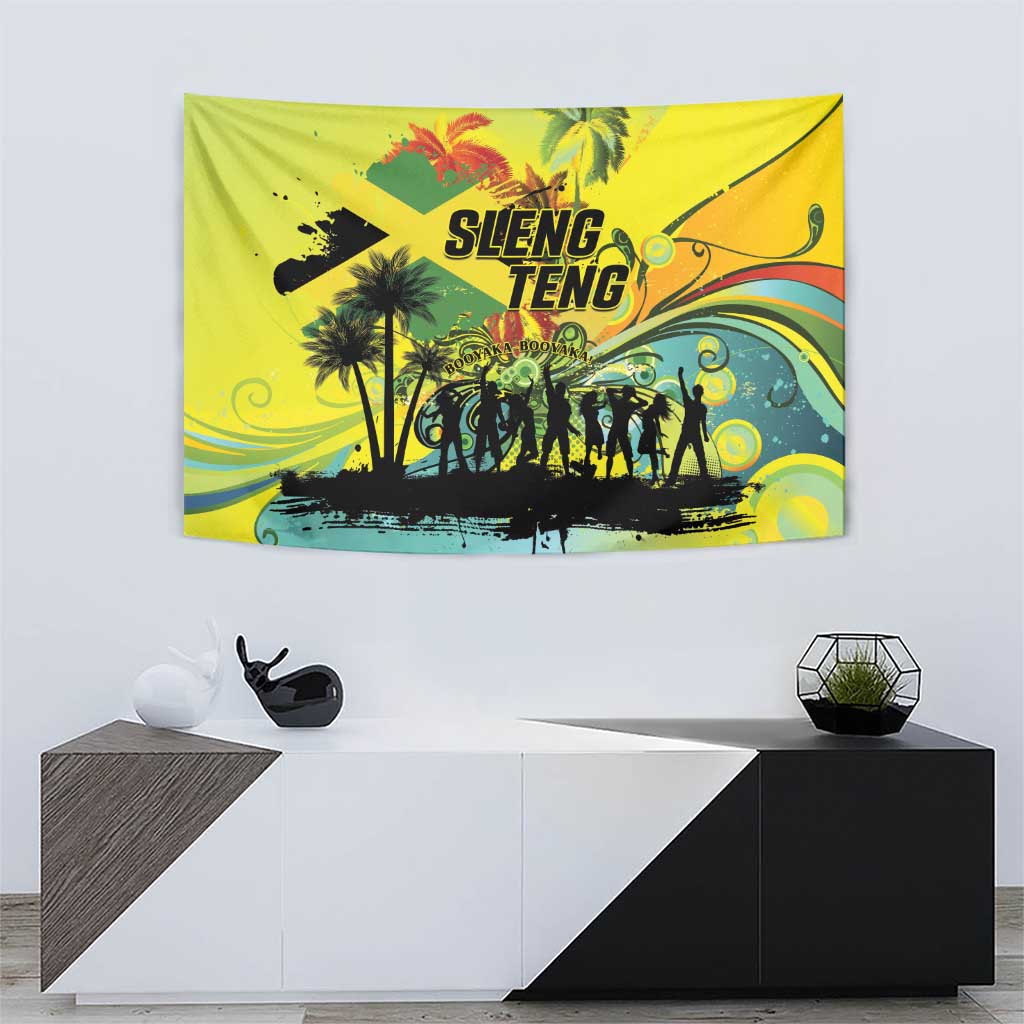 Jamaica Sleng Teng Riddim Tapestry Booyaka Booyaka - Wonder Print Shop