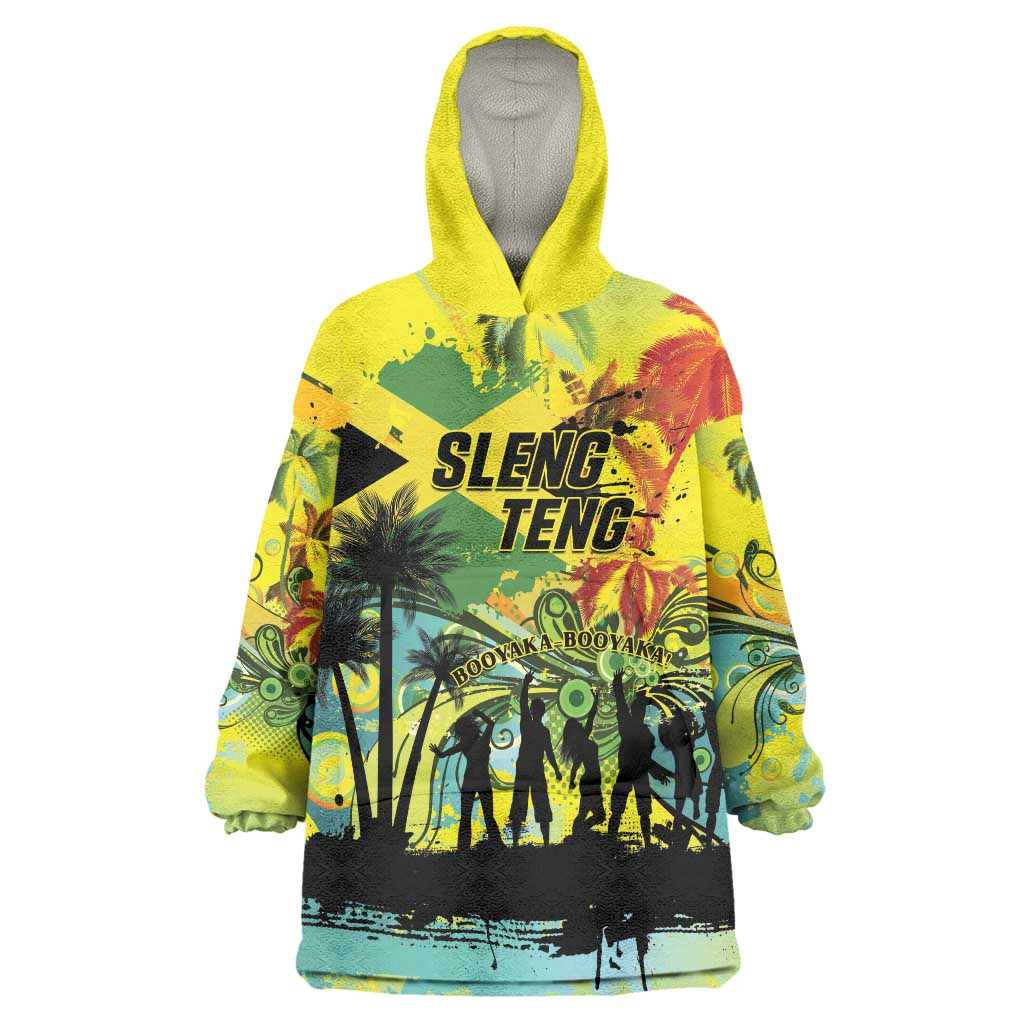 Personalized Jamaica Sleng Teng Riddim Wearable Blanket Hoodie Booyaka Booyaka - Wonder Print Shop