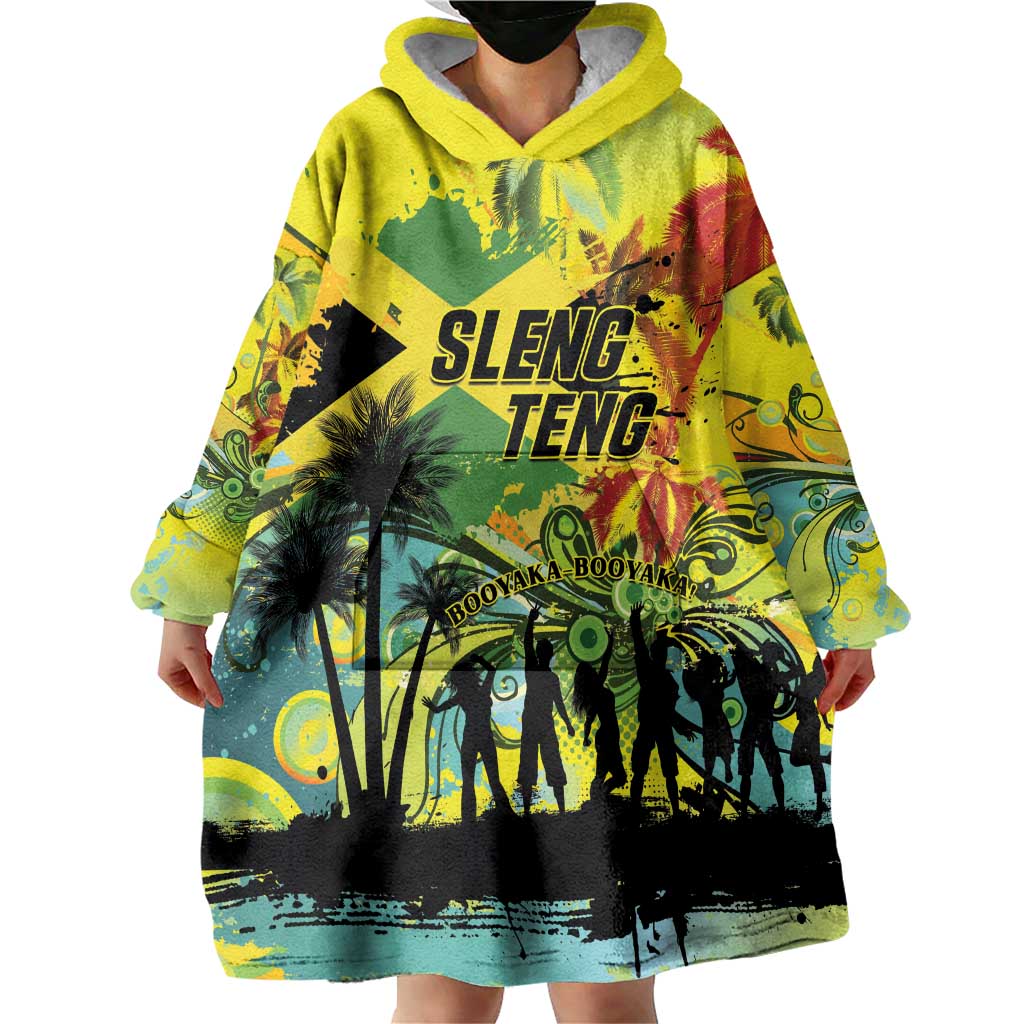 Personalized Jamaica Sleng Teng Riddim Wearable Blanket Hoodie Booyaka Booyaka - Wonder Print Shop