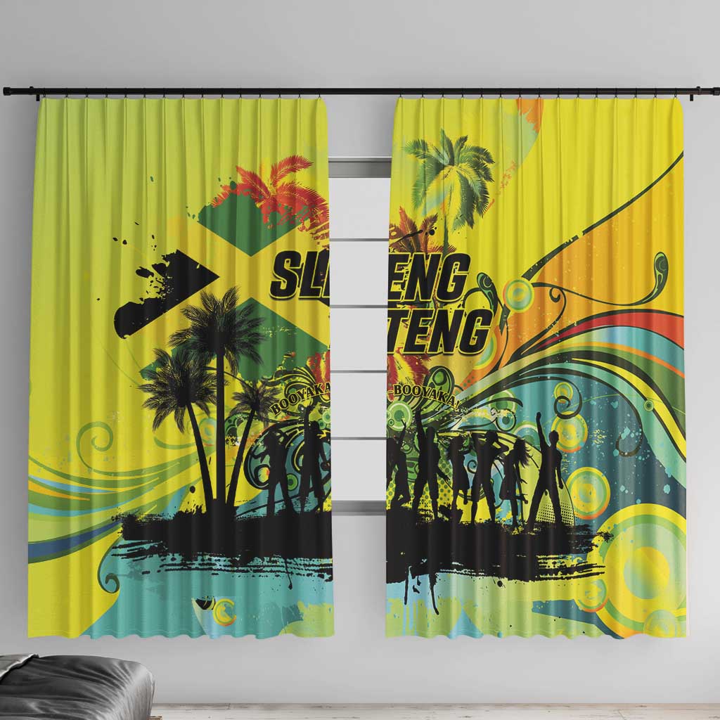 Jamaica Sleng Teng Riddim Window Curtain Booyaka Booyaka - Wonder Print Shop