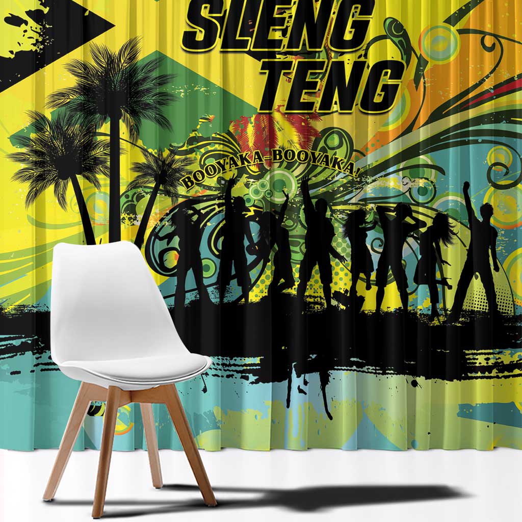 Jamaica Sleng Teng Riddim Window Curtain Booyaka Booyaka - Wonder Print Shop