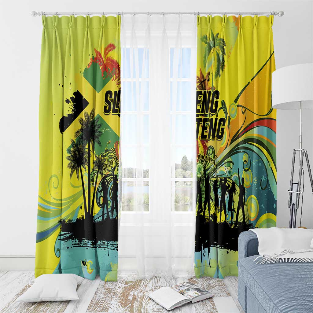 Jamaica Sleng Teng Riddim Window Curtain Booyaka Booyaka - Wonder Print Shop