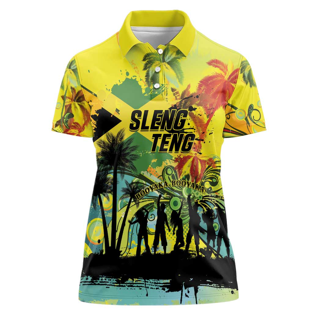 Personalized Jamaica Sleng Teng Riddim Women Polo Shirt Booyaka Booyaka - Wonder Print Shop