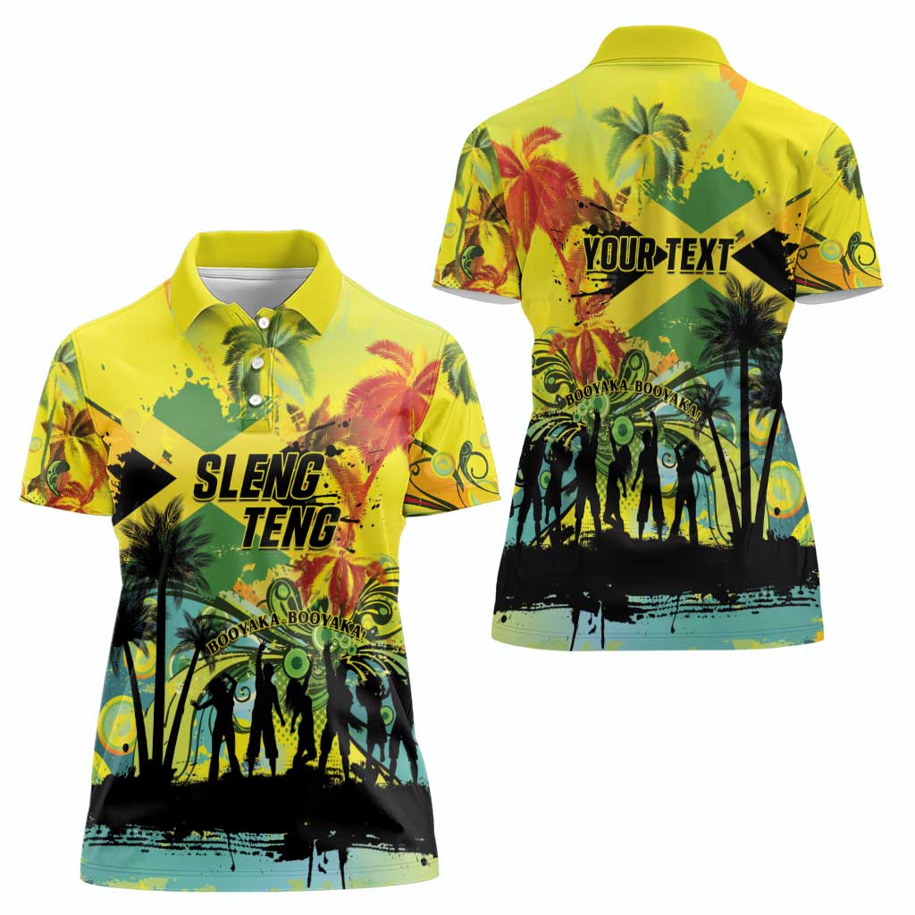 Personalized Jamaica Sleng Teng Riddim Women Polo Shirt Booyaka Booyaka - Wonder Print Shop