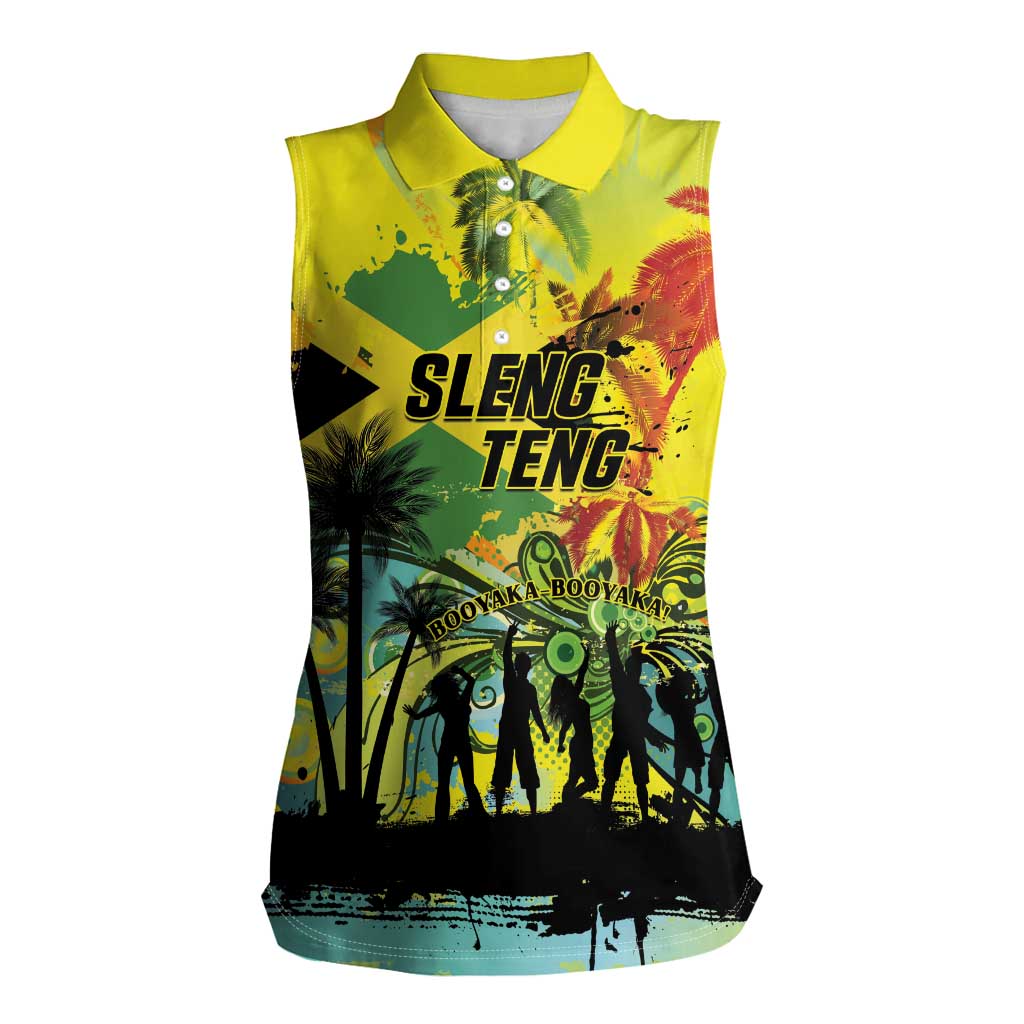 Personalized Jamaica Sleng Teng Riddim Women Sleeveless Polo Shirt Booyaka Booyaka - Wonder Print Shop