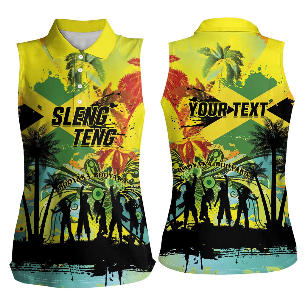 Personalized Jamaica Sleng Teng Riddim Women Sleeveless Polo Shirt Booyaka Booyaka - Wonder Print Shop