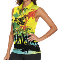 Personalized Jamaica Sleng Teng Riddim Women Sleeveless Polo Shirt Booyaka Booyaka - Wonder Print Shop