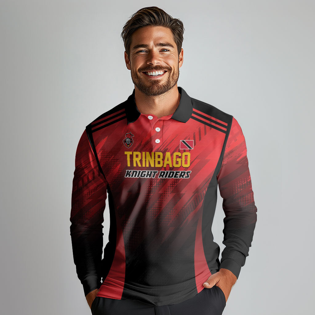 Custom Knight Riders Cricket Trinbago Long Sleeve Polo Shirt We Are TKR