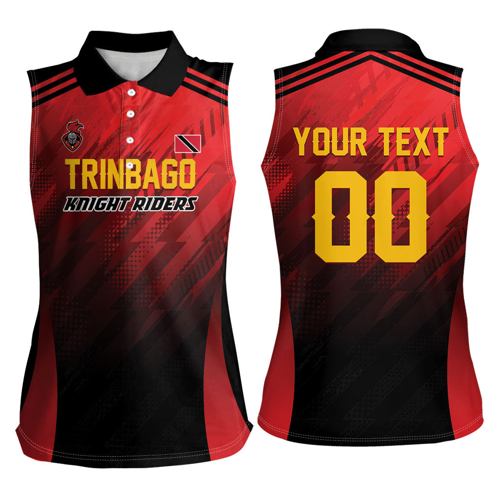 Custom Knight Riders Cricket Trinbago Women Sleeveless Polo Shirt We Are TKR