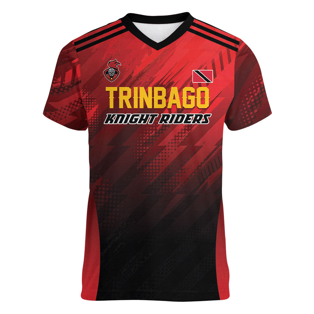 Custom Knight Riders Cricket Trinbago Women V-Neck T-Shirt We Are TKR