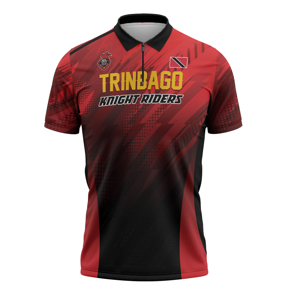 Custom Knight Riders Cricket Trinbago Zipper Polo Shirt We Are TKR