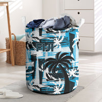 Fijian Rugby Laundry Basket Grunge Palm Stylized