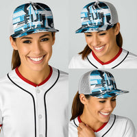 Fijian Rugby Baseball Net Cap Grunge Palm Stylized