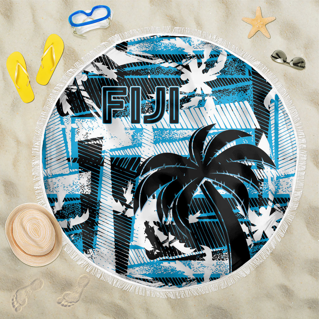 Fijian Rugby Beach Blanket Grunge Palm Stylized