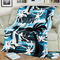 Fijian Rugby Blanket Grunge Palm Stylized